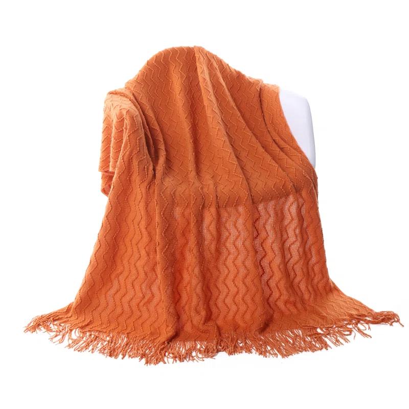 Battilo Home Throw Blanket for Couch, Textured Soft Throw Blankets, Decorative Knitted Blanket for Home Living Room Decor, 50"x60"