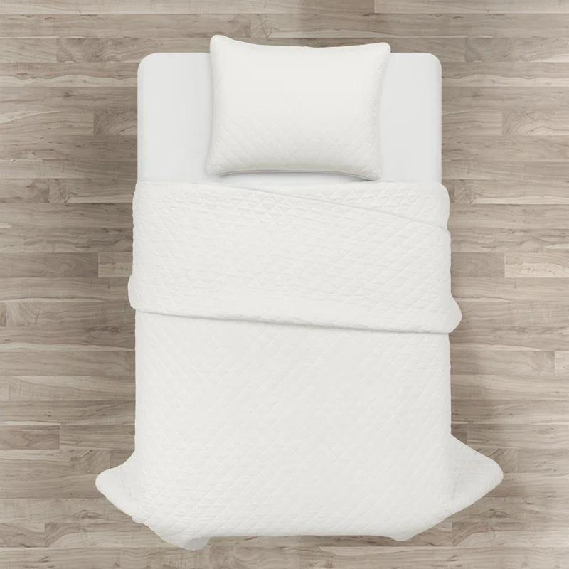 Lush Decor Ava Diamond Oversized Cotton Quilt White 3Pc Set Cal King