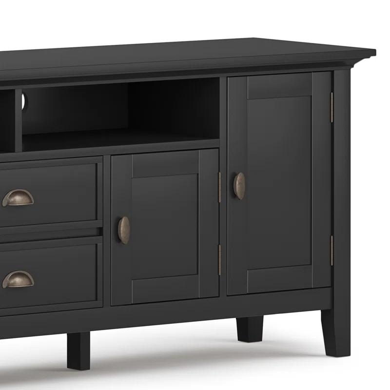 Simpli Home Redmond 72"W Solid Wood TV Stand for TVs up to 80" with Storage Cabinets