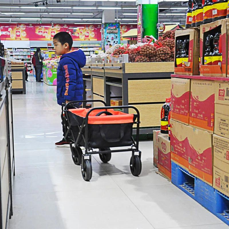 Mini Folding Wagon Garden Shopping Beach Cart