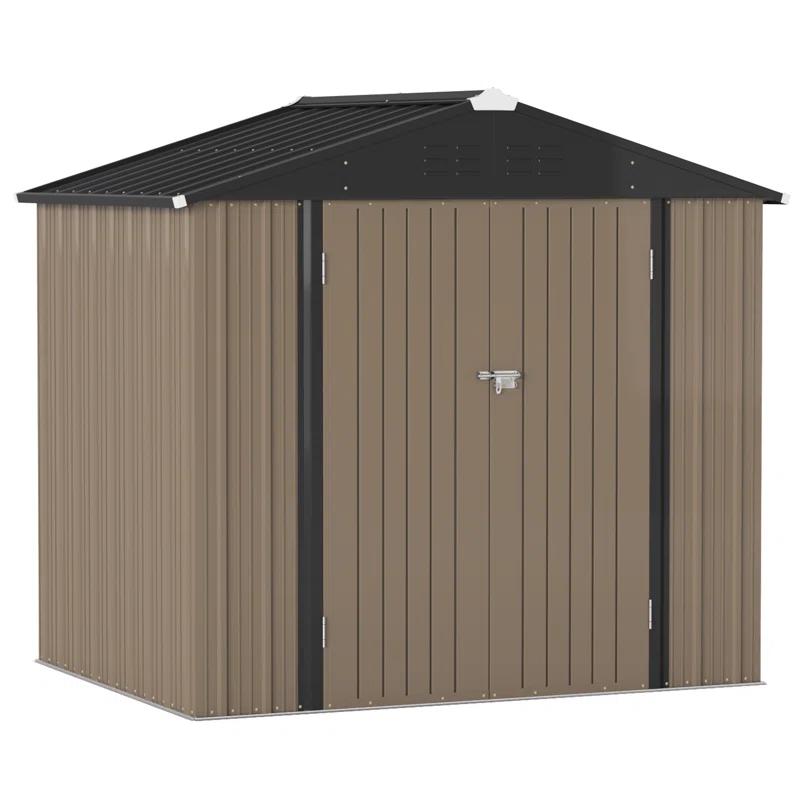 Devoko 8 ft. W x 6 ft. D Metal Storage Shed