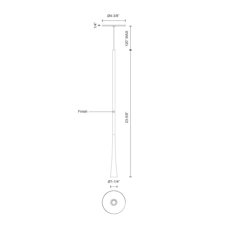 Kuzco Lighting Taper 1 - Light LED Single Pendant