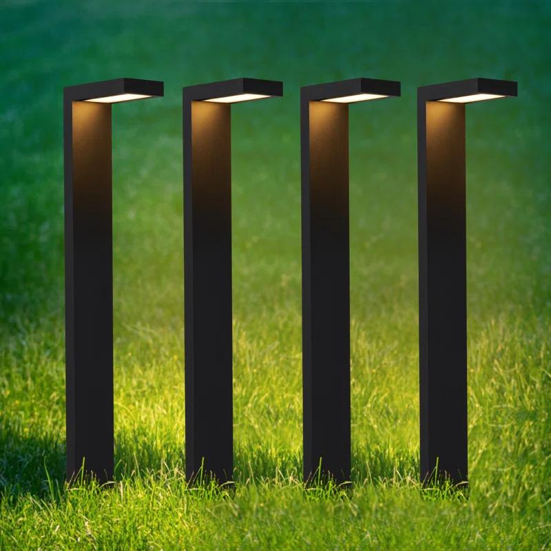 C Cattleya Low Voltage Black Aluminum Led Outdoor Landscape Path Lights (4-pack) (Set of 4)