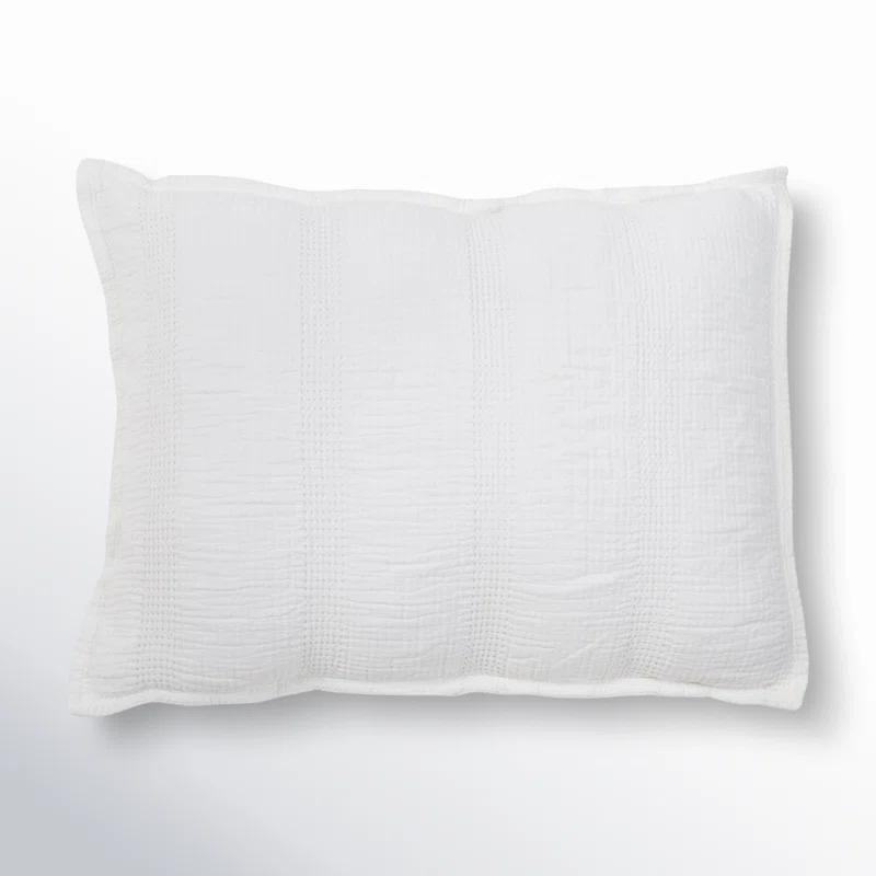 Nantucket Cotton Matelassé Sham by Pom Pom at Home - White / Standard