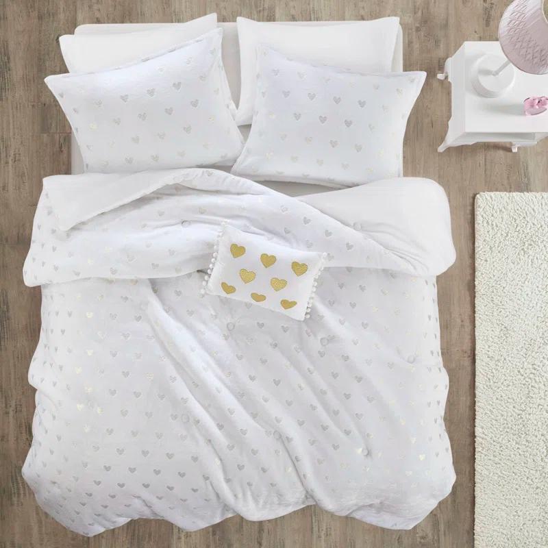 Mi Zone Rosalie Metallic Printed Plush Comforter Set