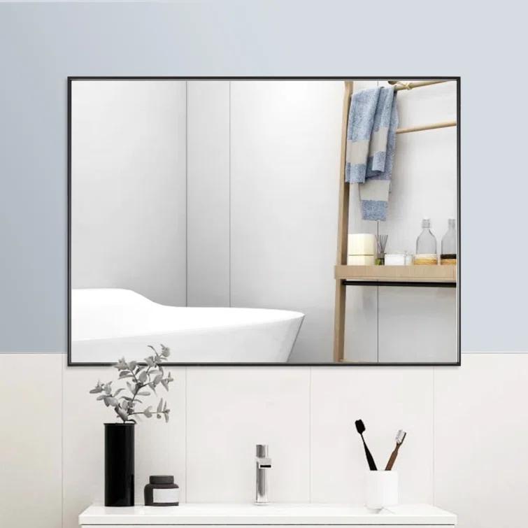 Ledel Modern & Contemporary Rectangle Bathroom Vanity Mirror Metal Framed Wall Mirror