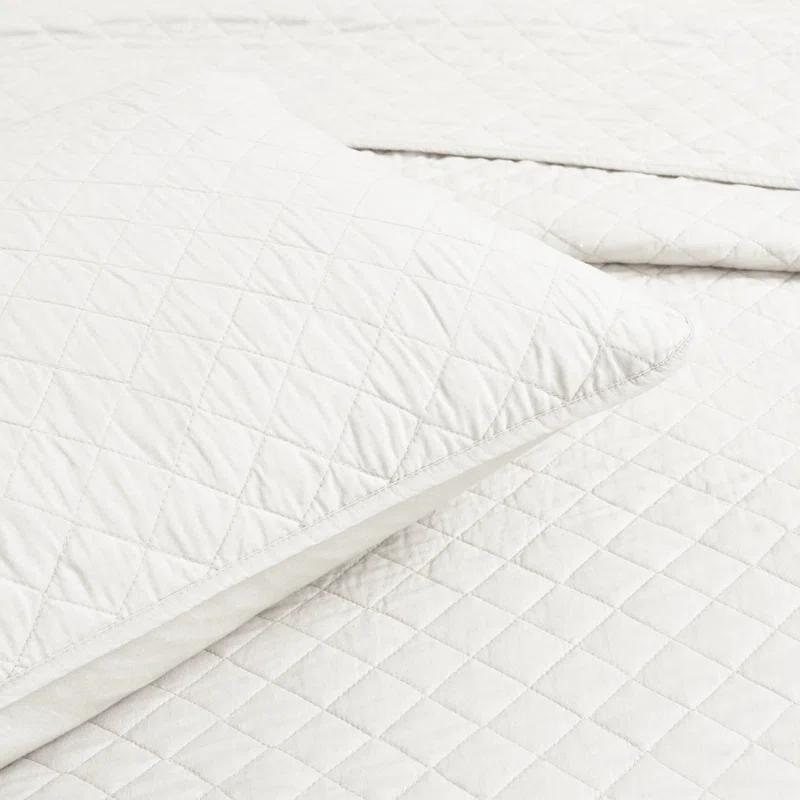 Lush Decor Ava Diamond Oversized Cotton Quilt White 3Pc Set Cal King