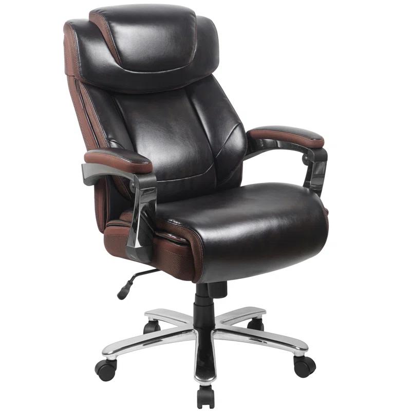 Flash Furniture Esmeralda Big & Tall LeatherSoft Ergonomic Office Chair with Headrest and Armrests