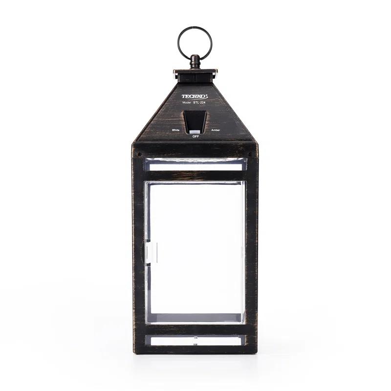 Techko 12.88 Outdoor Vintage Solar LED Lantern with Auto Dawn-to-Dusk Sensor