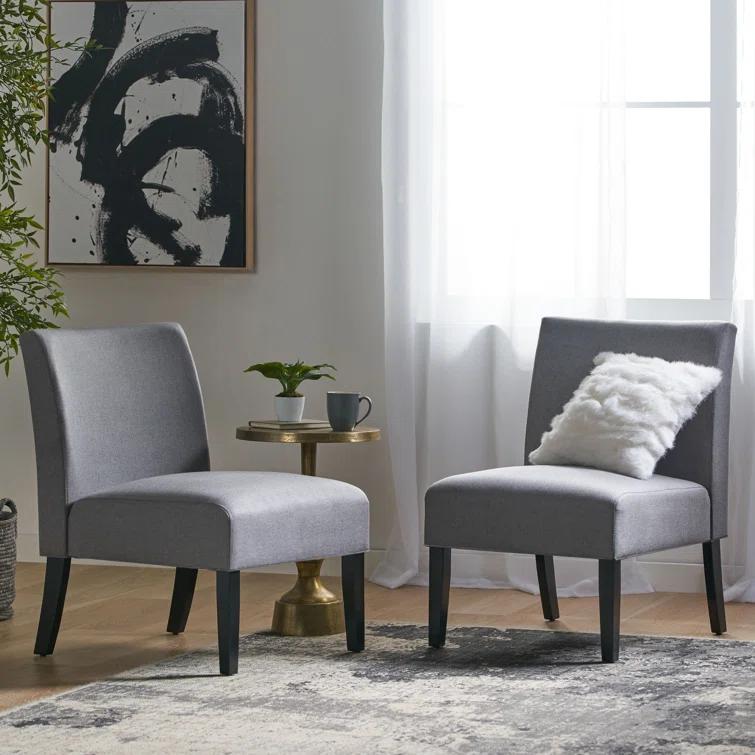 Highland Dunes Yokota Upholstered Slipper Chair (Set of 2)