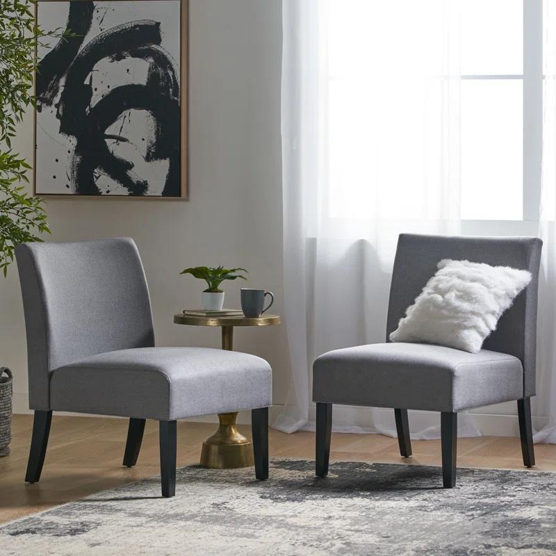 Highland Dunes Yokota Upholstered Slipper Chair (Set of 2)