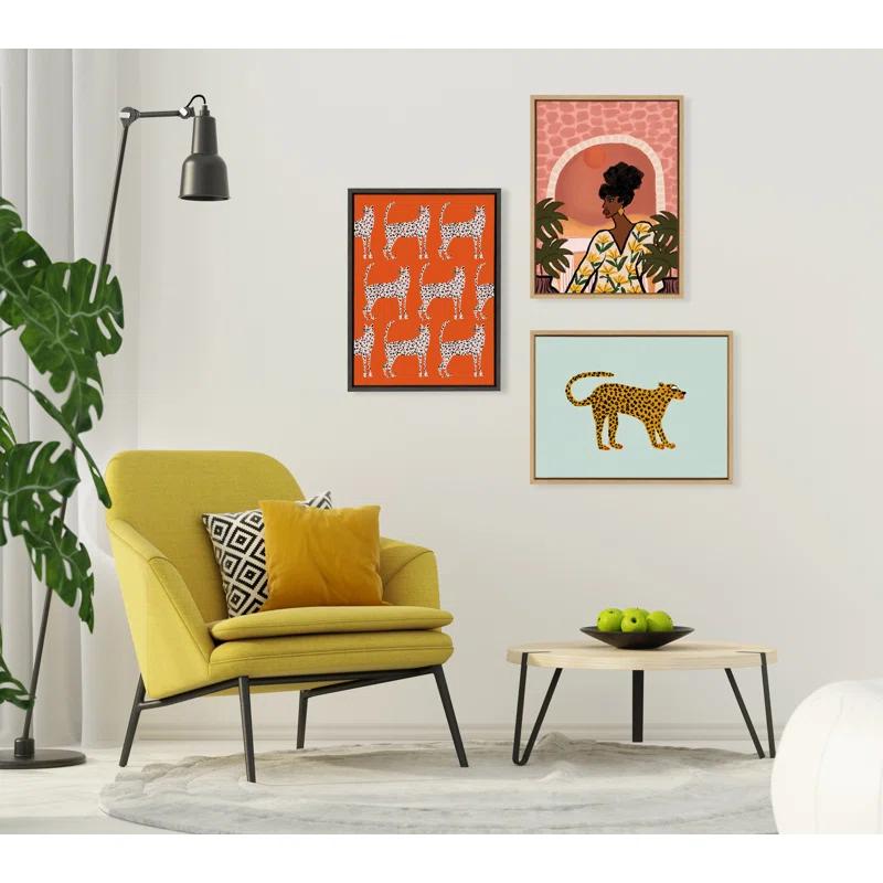 Kate and Laurel " Glam Cat V2 " by Kendra Dandy Of Bouffants And Broken Hearts Painting Print