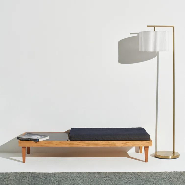 Montage Modern 60 in. Mid-Century Modern LED Floor Lamp with Fabric Drum Shade