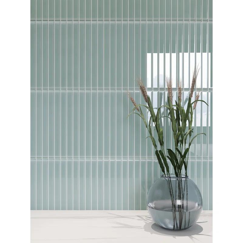 Pencil 1'' x 11.75'' Glass Border Tile (Set of 11)