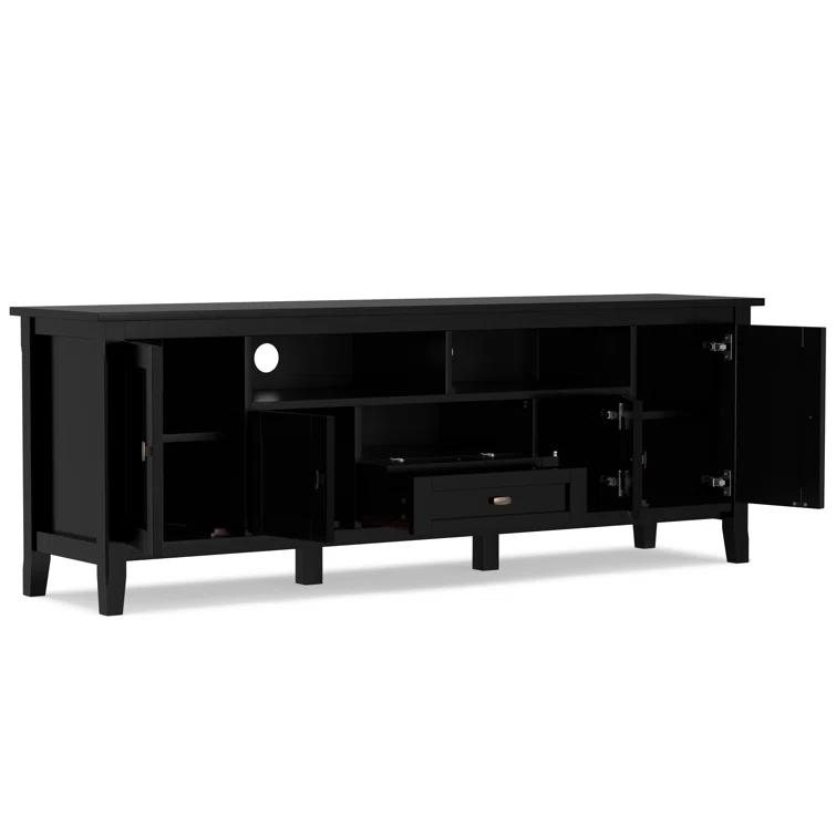 Simpli Home Warm Shaker 72"W Solid Wood TV Stand for TVs up to 80" with 4 Storage Cabinets and 2 Drawers