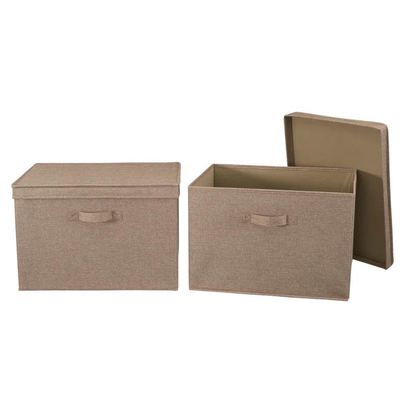 Household Essentials Household Essentials Wide Storage Box Fabric Bin (Set of 2)