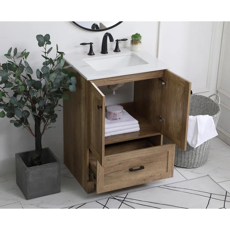 Lark Manor™ Soma 24'' Single Bathroom Vanity with Engineered Marble Top