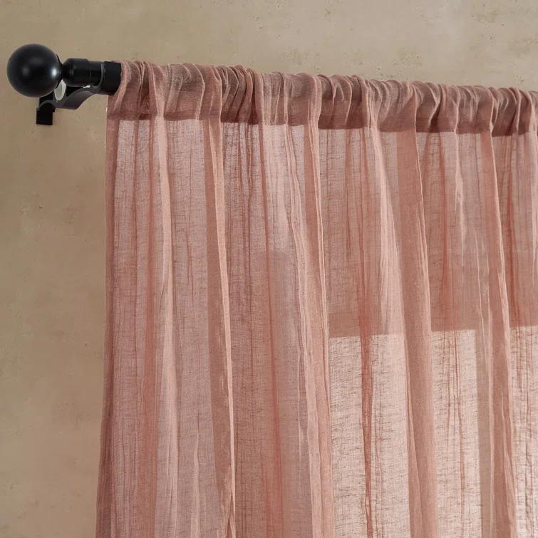 Solid Semi-Sheer Curtain Panels (Set of 2)