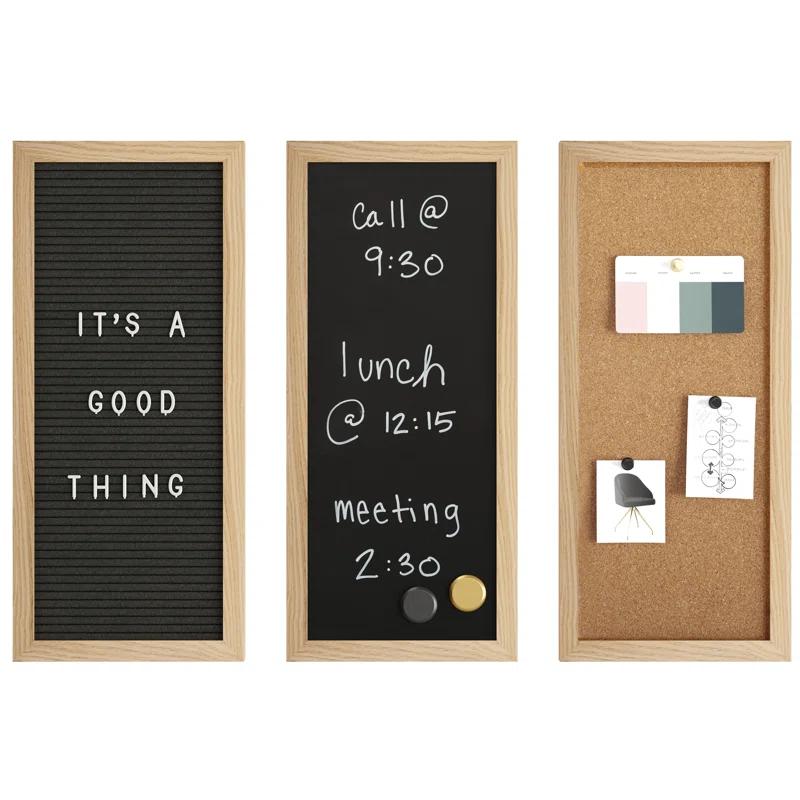 Martha Stewart Thomas Martha Stewart Cork Board, Chalk Board, Letter Board Set with Included Push Pins, Magnets, Liquid Chalk