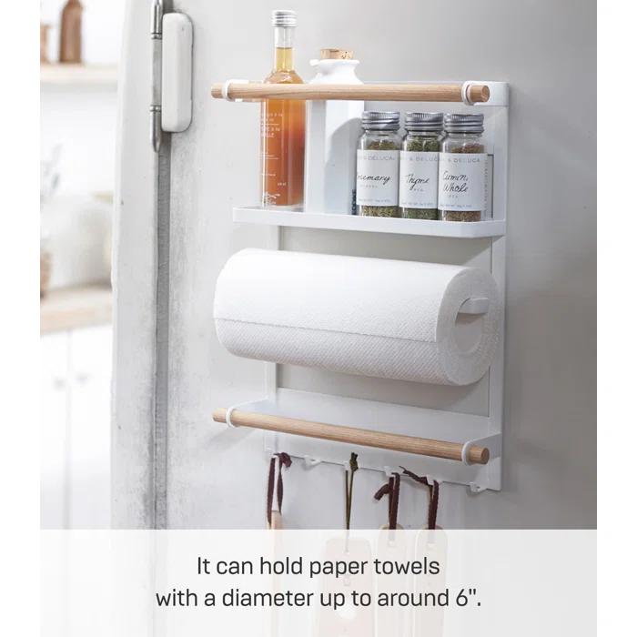 Yamazaki Tosca White Magnetic Kitchen Organization Rack