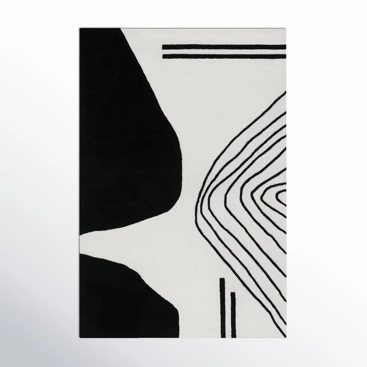 Rodeo Drive RD860 Hand Tufted Indoor Area Rug - 6'x9' - Ivory/Black - Safavieh