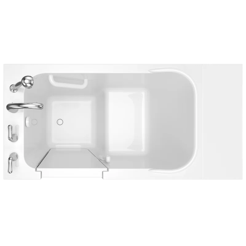 Safety Tubs 48'' x 29.75'' Walk-in Soaking Fiberglass Bathtub with Faucet SSA4828LS-WH