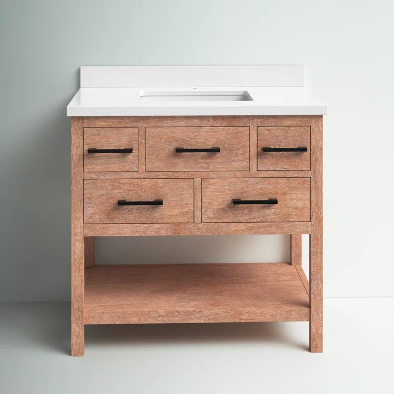 Ari Kitchen & Bath Betty 36'' Single Bathroom Vanity with Quartz Top
