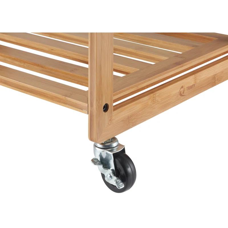 Trinity TRINITY EcoStorage 3-Bag Rolling Bamboo Laundry Cart w/ Poles