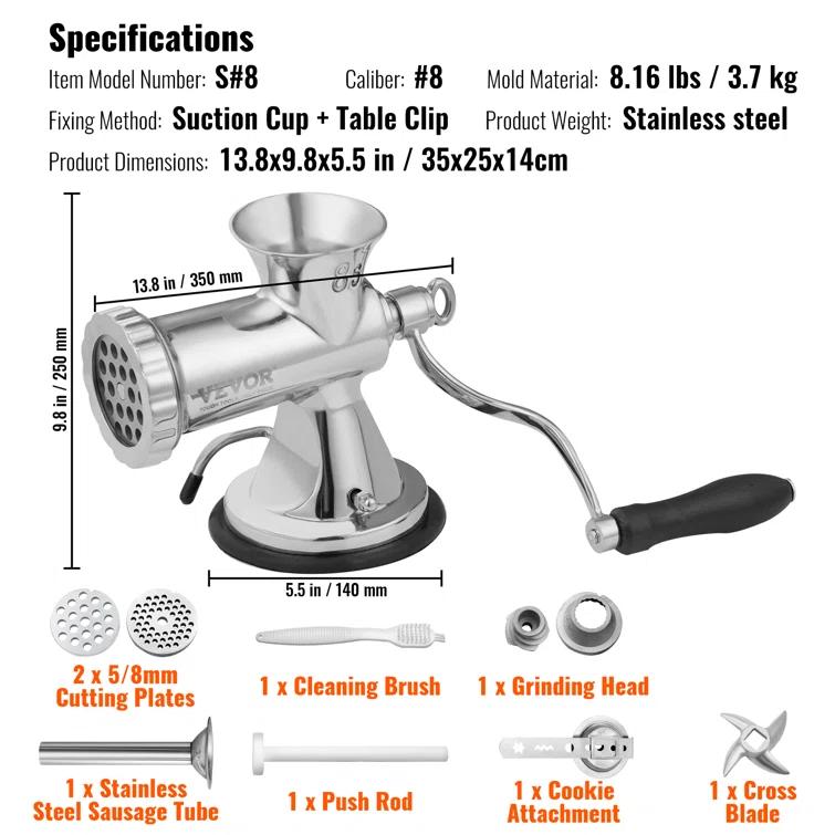 VEVOR VEVOR Stainless Steel Manual Meat Grinder