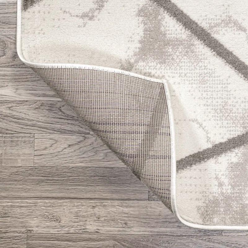 Ardon Modern Geometric Marbled Ivory/Gray Rug