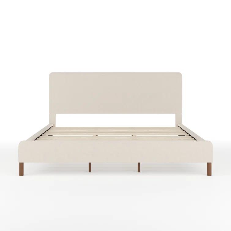 Martha Stewart Martha Stewart Britta Upholstered Platform Bed With Piped Detail Headboard