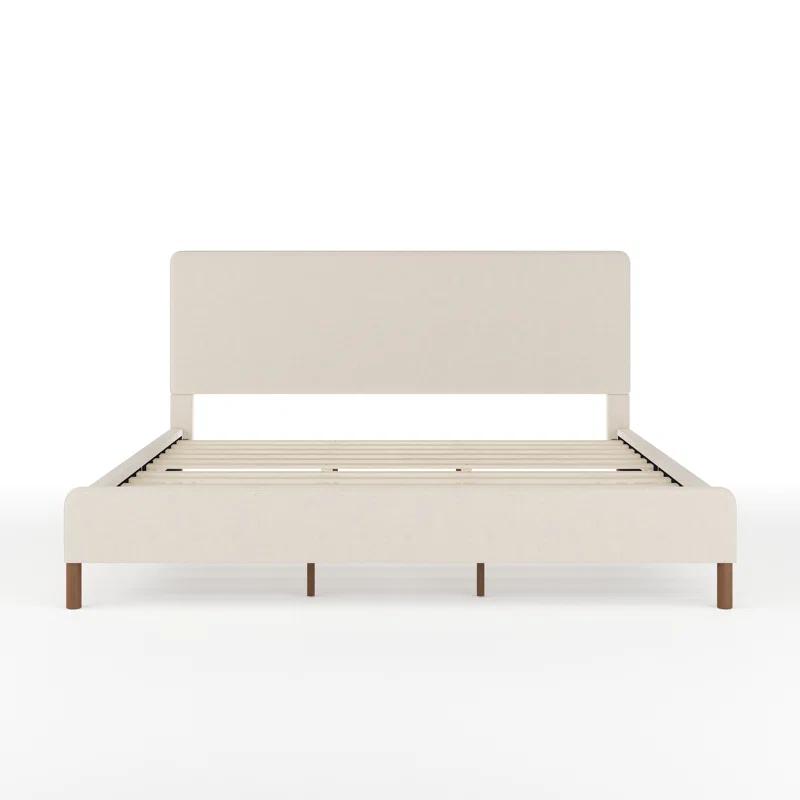 Martha Stewart Martha Stewart Britta Upholstered Platform Bed With Piped Detail Headboard