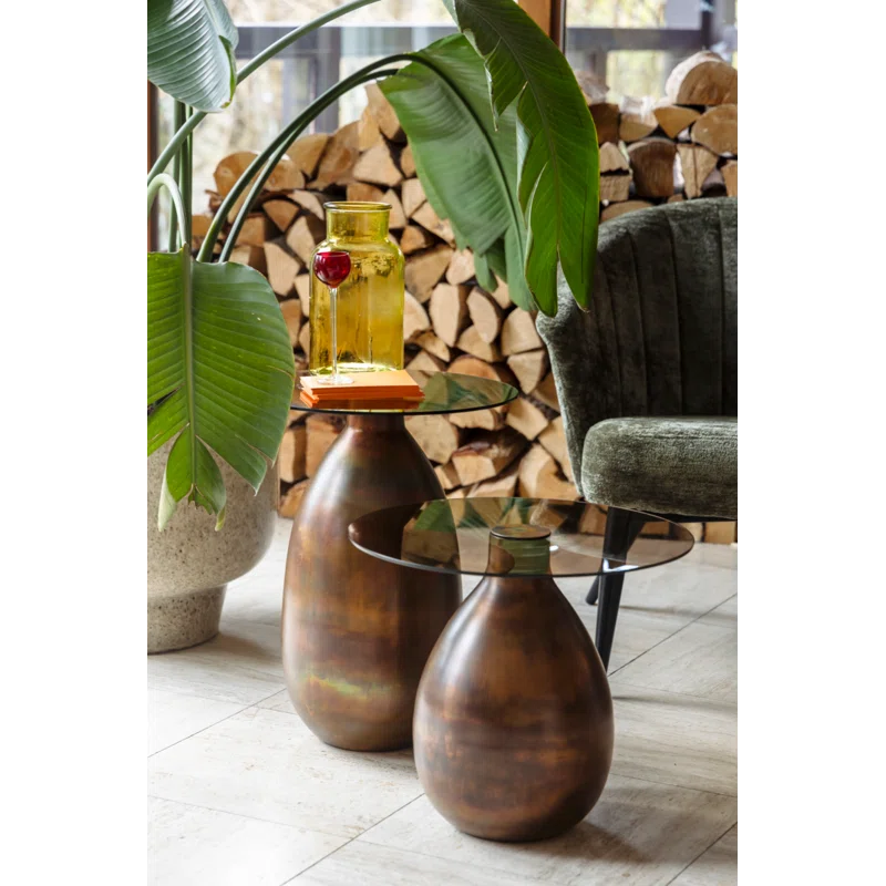Dutchbone Selene Glass Top End Table Set