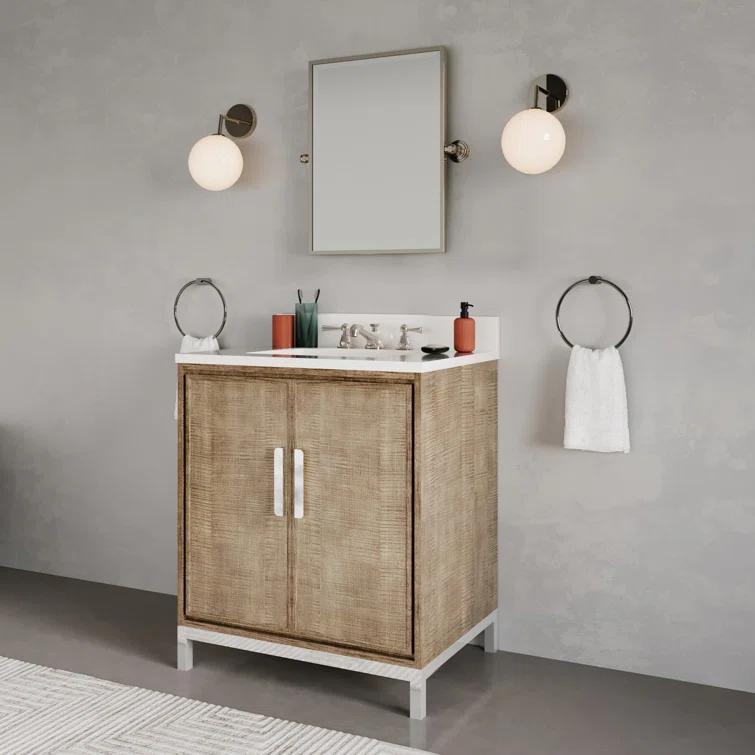Westin 30" Lustrous Walnut Freestanding Bathroom Vanity with Quartz Top