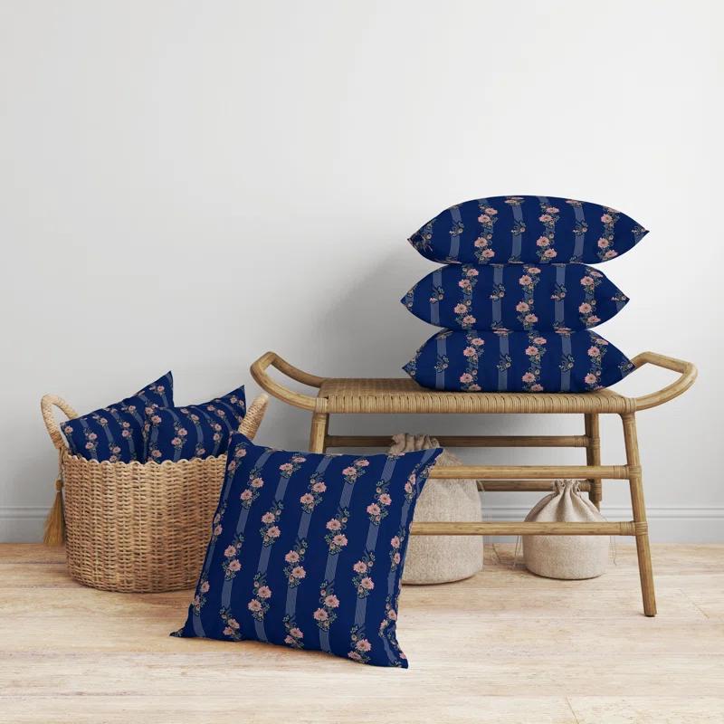 Amrita Sen Floral Luminosity Floral Indoor/Outdoor Reversible Throw Pillow