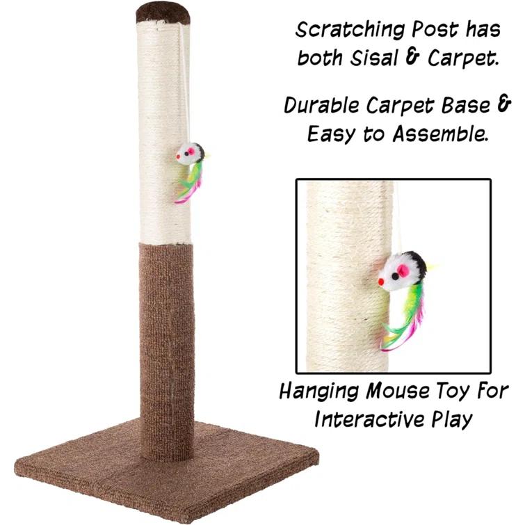 Petmaker Petmaker Cat Scratch Post with Hanging Toy