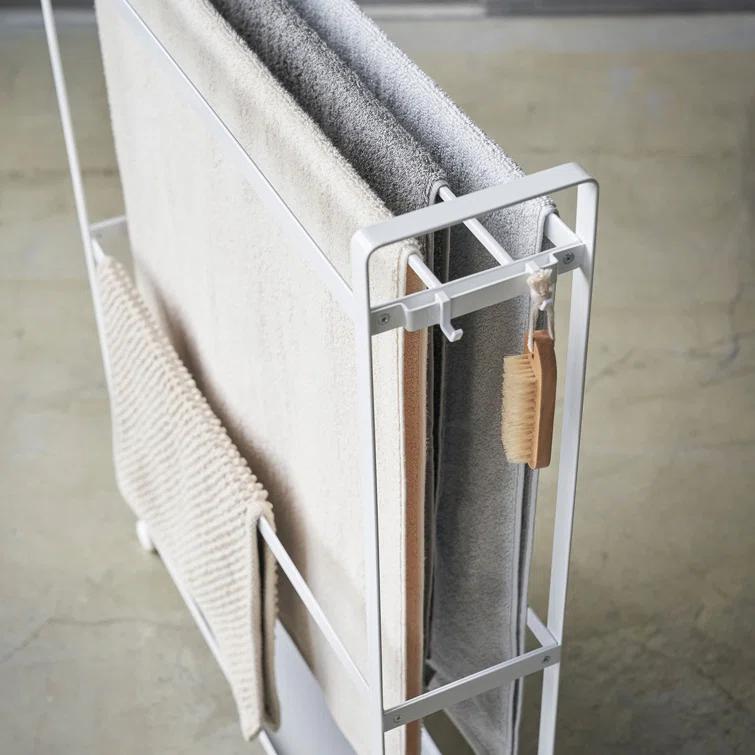 Yamazaki Home Tower Yamazaki Home Towel Rack And Bath Cart, Rolling Bathroom Storage Organizer 4292