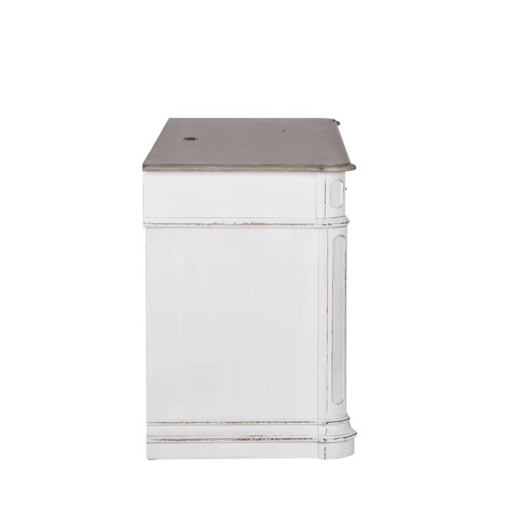 Laurel Foundry Modern Farmhouse® Colchester Credenza Home Office Desk with Built in Outlets