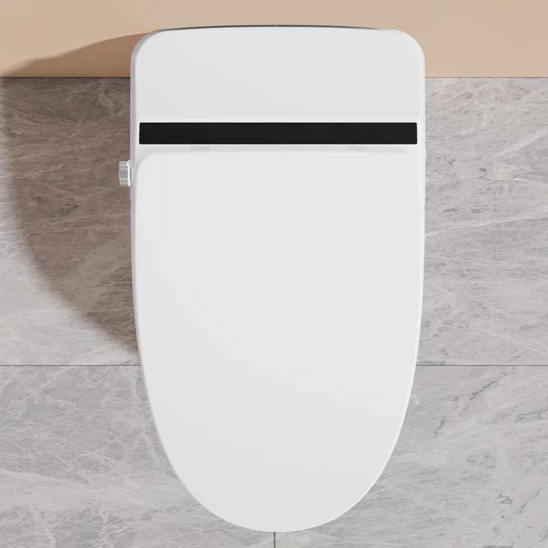 Elongated Smart Toilet Bidet with Auto Flush, Heated Seat, Seating Sensor, Foot Induction Flush