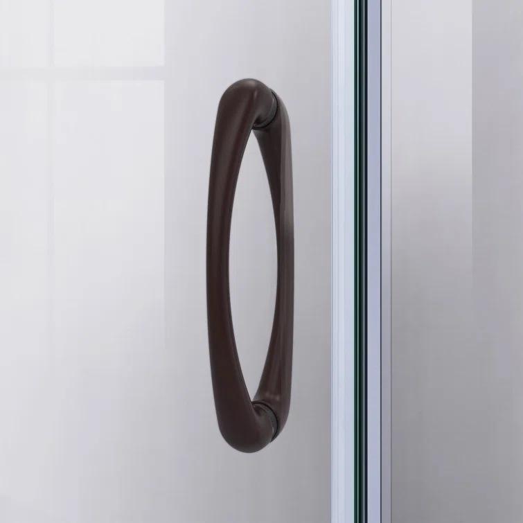 DreamLine Prime 33" W x 33" D x 74.75" H Semi-Frameless Sliding Shower Enclosure with Base Included DL-6701-06FR