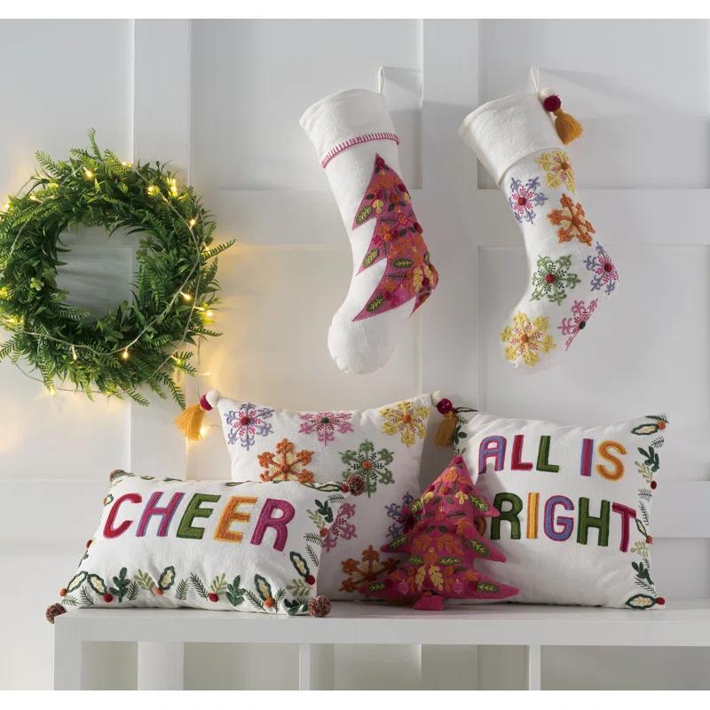 Mistletoe and Co. Snowflakes Embroidered Stocking