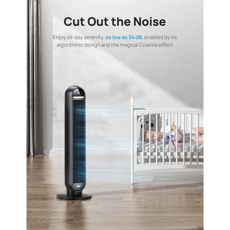 Dreo Dreo Tower Fans for Home, 36" Standing Floor Fan with Remote, 90° Oscillating Fan, 24 ft/s High Velocity, LED Display, 4 Speeds, 4 Modes, 8H Timer, Quiet Bedroom Fan