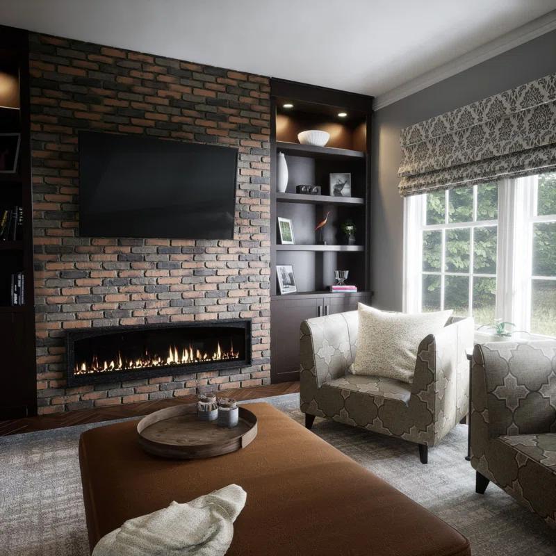 StoneCraft Aged Brick Faux Brick Panel, 46 7/8"W x 27"H x 1 1/4"D