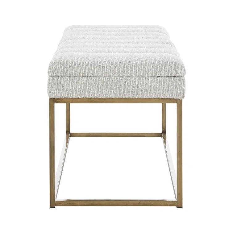 Everly Quinn Georgenia Boucle Upholstered Bench