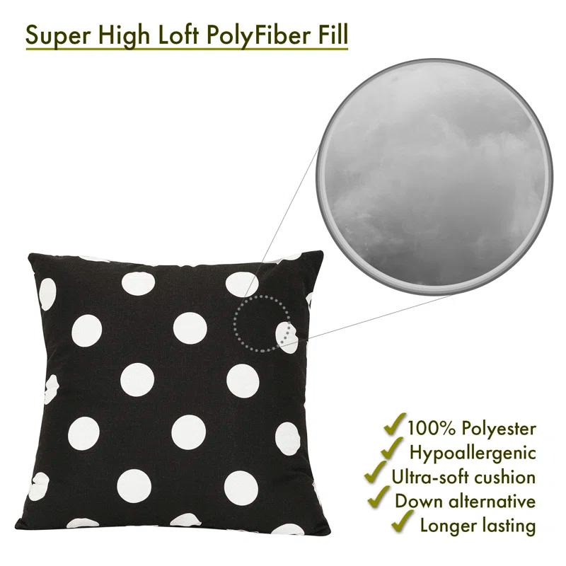 Polka Dot Polka Dots Cotton Reversible Throw Pillow