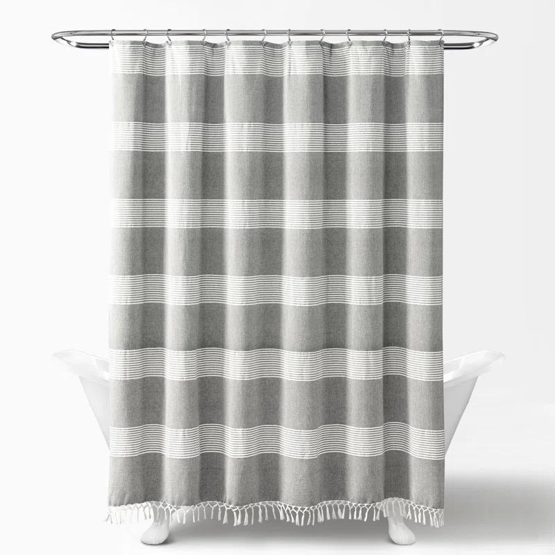 Tucker Stripe Cotton Striped Shower Curtain