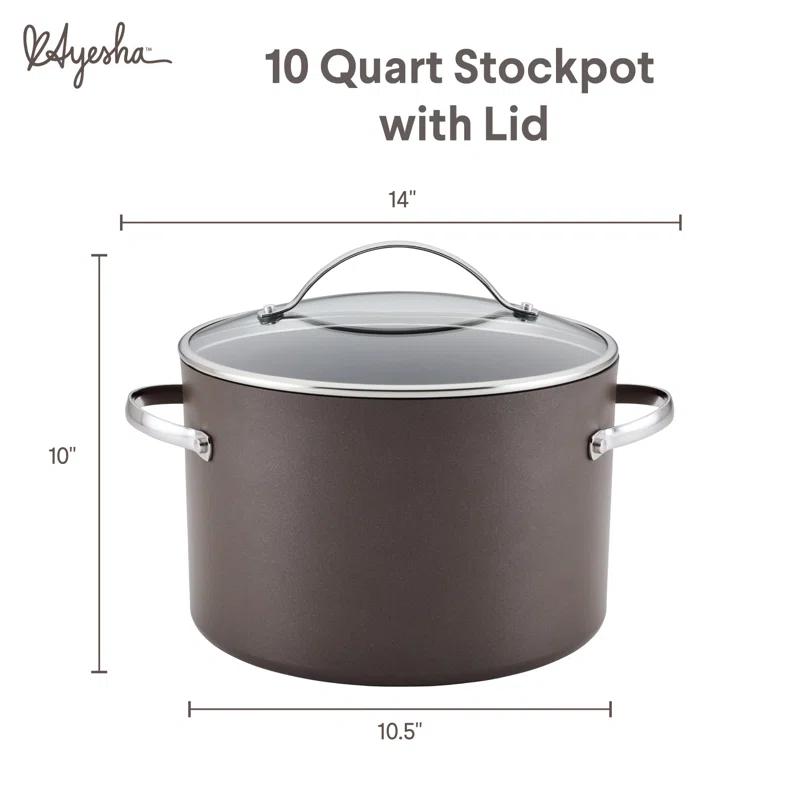 Ayesha Curry Professional Hard Anodized Collection Nonstick Stockpot Saucepot with Lid, Charcoal & Reviews | Wayfair