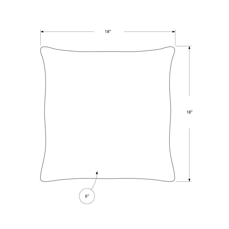 Monarch Specialties Inc. Pillows, Set Of 2, 18 X 18 Square, Insert Included, Accent, Sofa, Couch, Bedroom, Polyester (Set of 2)