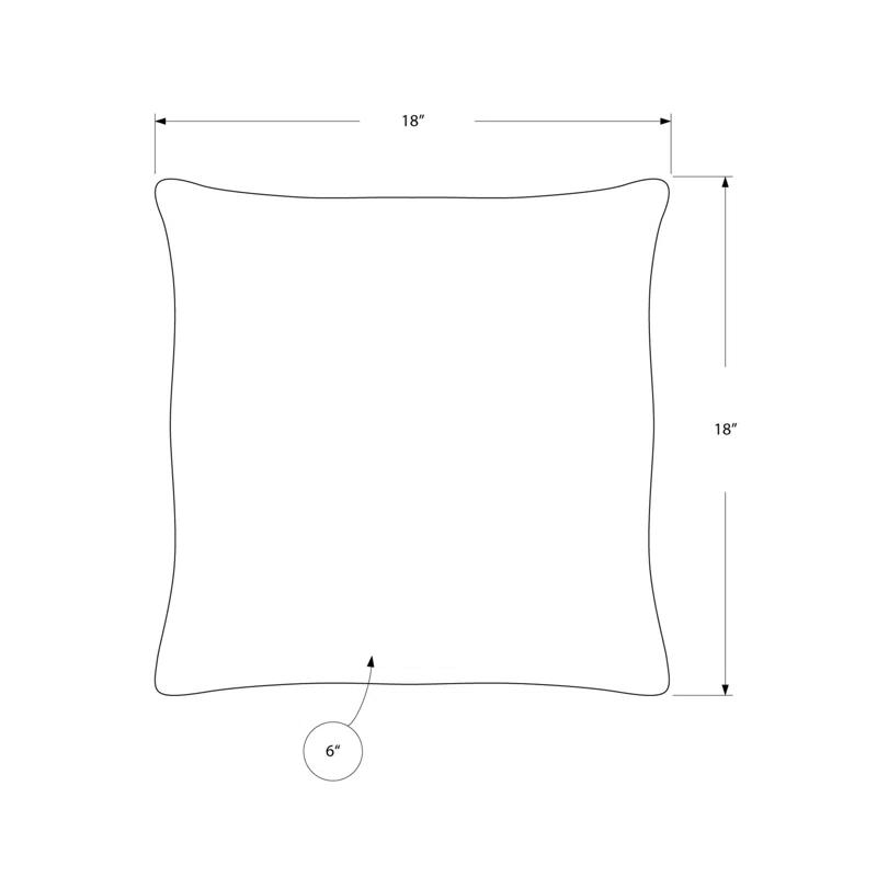 Monarch Specialties Inc. Pillows, Set Of 2, 18 X 18 Square, Insert Included, Accent, Sofa, Couch, Bedroom, Polyester (Set of 2)