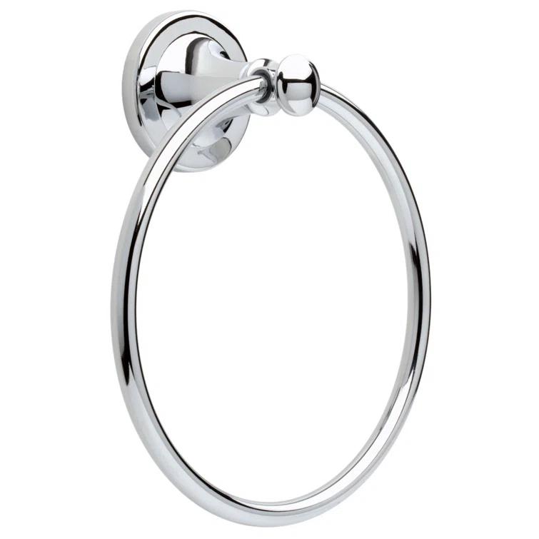 Delta Silverton Wall Mount Round Closed Towel Ring Bath Hardware Accessory in Polished Chrome 132889